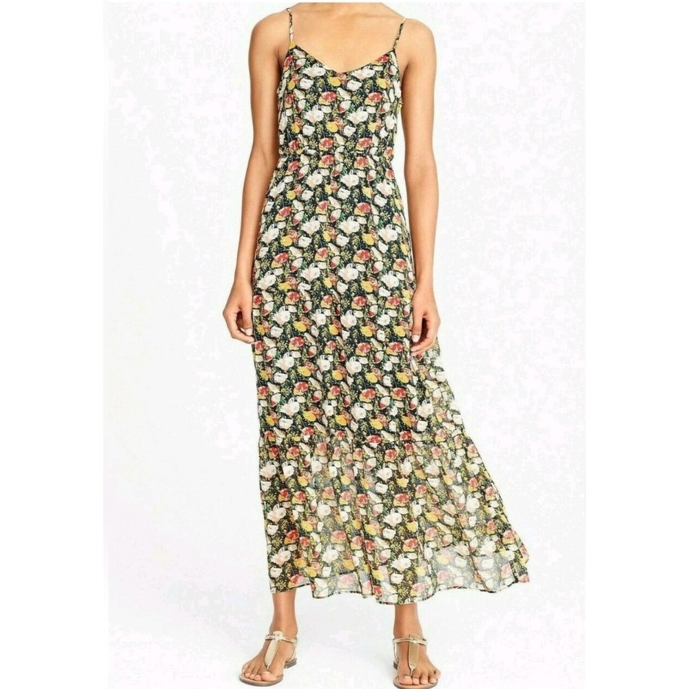 J. Crew Mercantile Floral Maxi Dress Size 10 Black Multi J4561 NWT